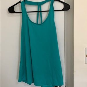 Turquoise active wear racer back tank top